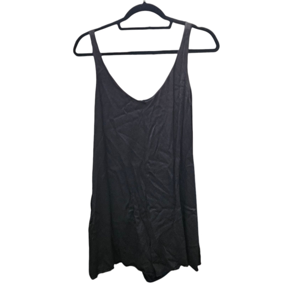 Zara TRF Trafaluc Sleeveless Silky Flowy Black Romper Lace Insert size Small - Picture 3 of 10